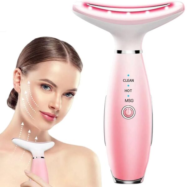 3-in-1 Neck and Face Massager with Thermal Lifting & Vibration | Compact Skin Tightening Device